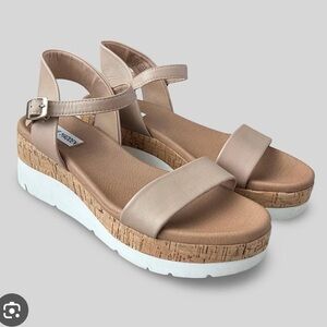Steve Madden Roselita Tan Cork Platform Sandals